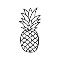 Pineapple in doodle style. , on a white background vector