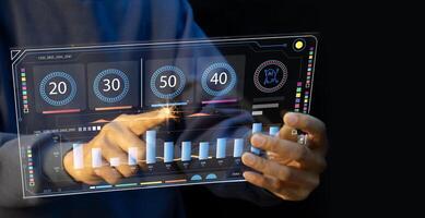 The concept of using AI in processing and measurement, statistical verification photo