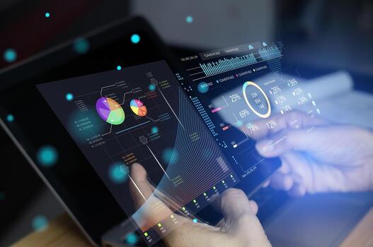 The concept of using data analysis systems with artificial intelligence photo