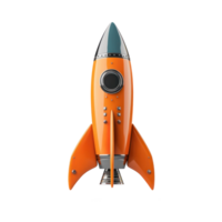 3D Space Rocket front view isolate on transparency background png