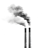 Chimneys and Smoke front view isolate on transparency background png