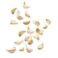 Falling Garlic cloves isolate on transparency background png