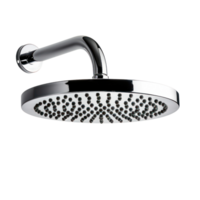 Modern Chrome shower head front view isolate on transparency background png