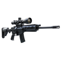 3D Sniper Rifle Gun side view isolate on transparency background png