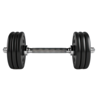 3D Dumbbells gym equipment front view isolate on transparency background png