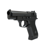 3D Handgun side view isolate on transparency background png