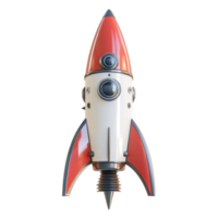 3D Space Rocket front view isolate on transparency background png