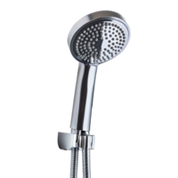 Modern Chrome shower head side view isolate on transparency background png