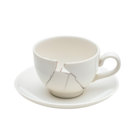 Broken White Cup front view isolate on transparency background png
