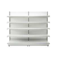 Empty Supermarket shelve front view isolate on transparency background png