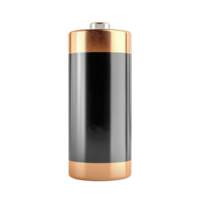 3D battery type PP3 front view isolate on transparency background png