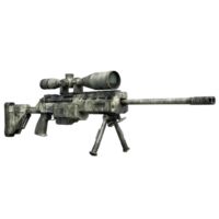 3D Sniper Rifle Gun side view isolate on transparency background png