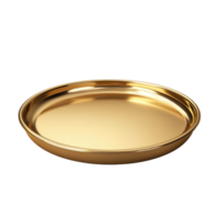 3D Gold Platter front view isolate on transparency background png