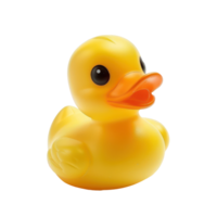Yellow Plastic duck toy for bath room front view isolate on transparency background png
