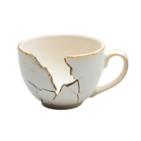 Broken White Cup front view isolate on transparency background png