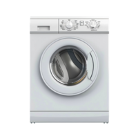Washion machine clean minimalist front view full length isolate on transparency background png