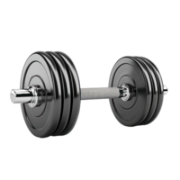 3D Dumbbells gym equipment side view isolate on transparency background png