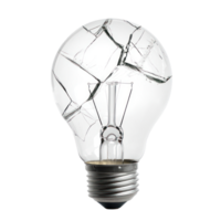 broken light bulb isolate on transparency background png