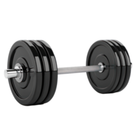 3D Barbells gym equipment side view isolate on transparency background png