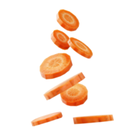 Falling slices of Carrot isolate on transparency background png
