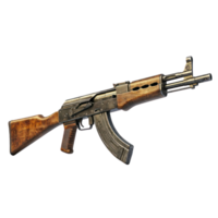 3D Rifle gun side view isolate on transparency background png