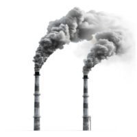 Chimneys and Smoke side view isolate on transparency background png