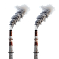 Chimneys and Smoke side view isolate on transparency background png
