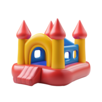 3D cartoon style of a small inflatable castle with a slide png