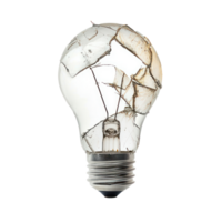broken light bulb side view isolate on transparency background png