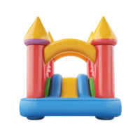 3D Bounce Houses front view isolate on transparency background png