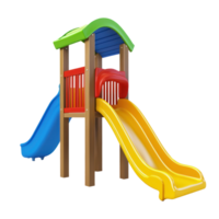 3d Slides playground front view isolate on transparency background png