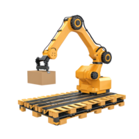 3D Robotic Palletizers logistic isolate on transparency background png