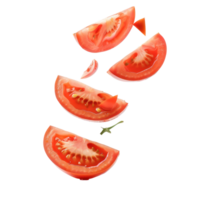 Falling slices of tomatoes isolate on white background png
