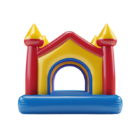 3D Bounce Houses front view isolate on transparency background png