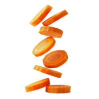 Falling slices of Carrot isolate on transparency background png