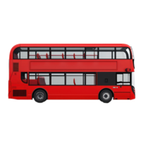 3d Double-Decker Bus side view isolate on transparency background png