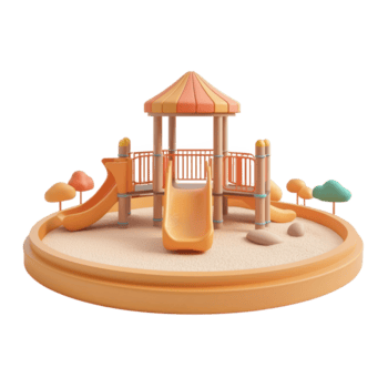 3d sabbiere terreno di gioco davanti Visualizza isolato su trasparenza sfondo png