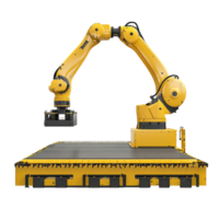 3D Robotic Palletizers logistic front view isolate on transparency background png