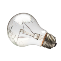 broken light bulb side view isolate on transparency background png