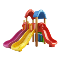 3d Slides playground front view isolate on transparency background png