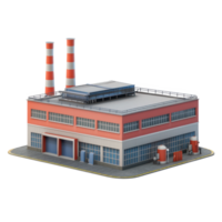 3D Factory front view isolate on transparency background png