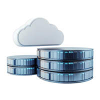 3D Digital cloud and database storage isolate on transparency background png