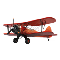 3D Biplane side view isolate on transparency background png