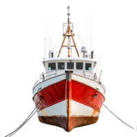 Trawler boat front view isolate on transparency background png