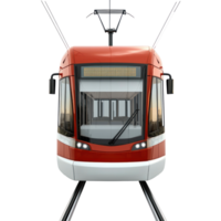 3D Trams Streetcars front view isolate on transparency background png
