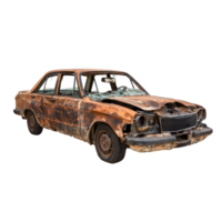 Broken car isolate on transparency background png