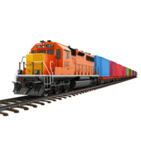 3D Freight Trains side view isolate on transparency background png