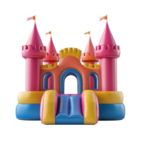 3D Bounce Castles front view isolate on transparency background png