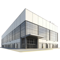 3D Distribution Center front view isolate on transparency background png