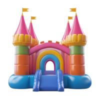3D Bounce Castles front view isolate on transparency background png